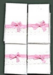 BA222 Set 4 white towels color bows - Click Image to Close